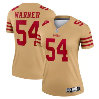 womens nike fred warner gold san francisco 49ers inverted l